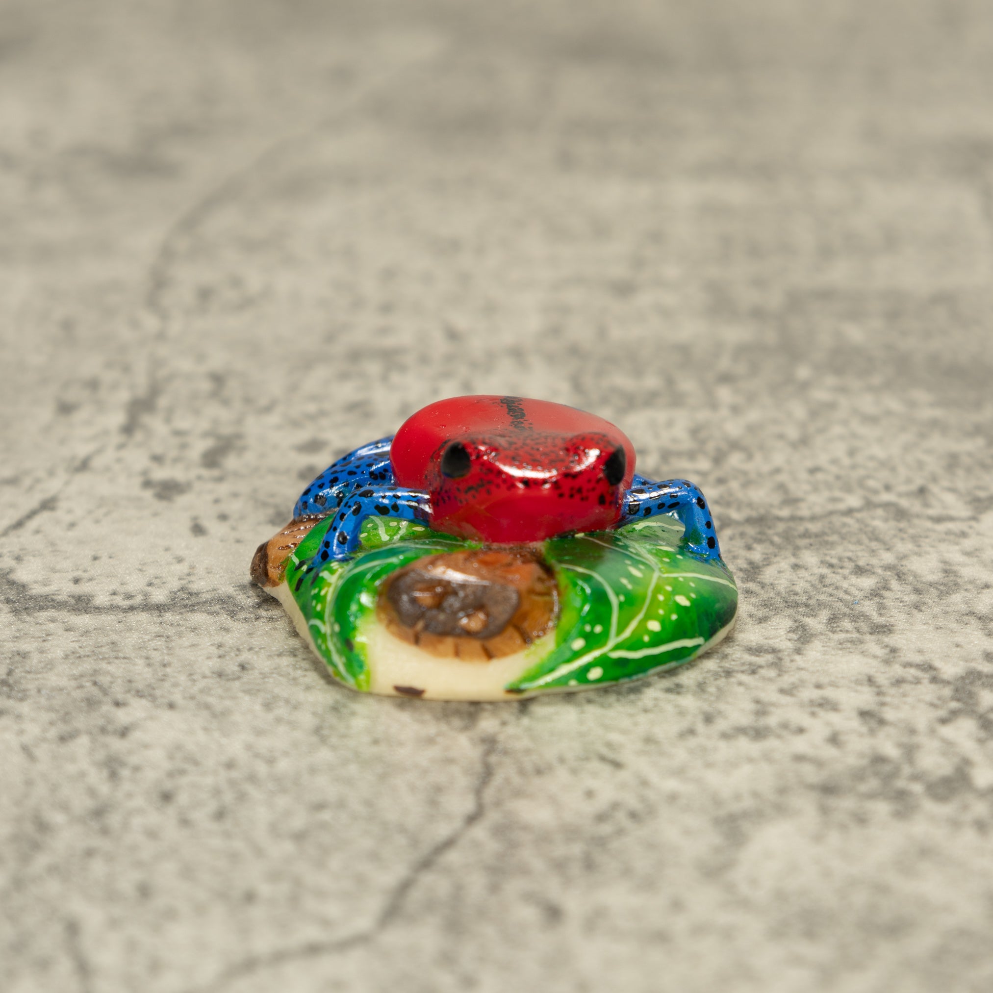 Red And Blue Poison Dart Frog Tagua Nut Carving