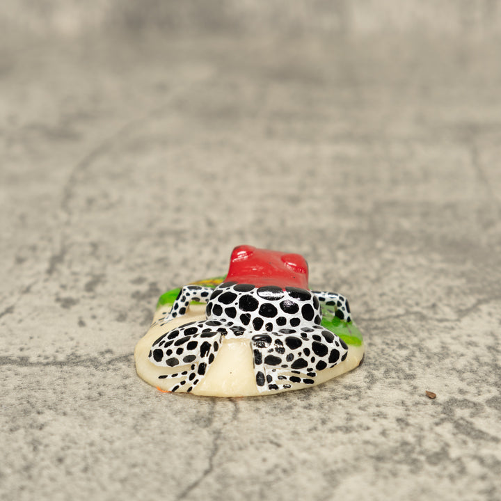 Red Black And White Poison Dart Frog Tagua Nut Carving