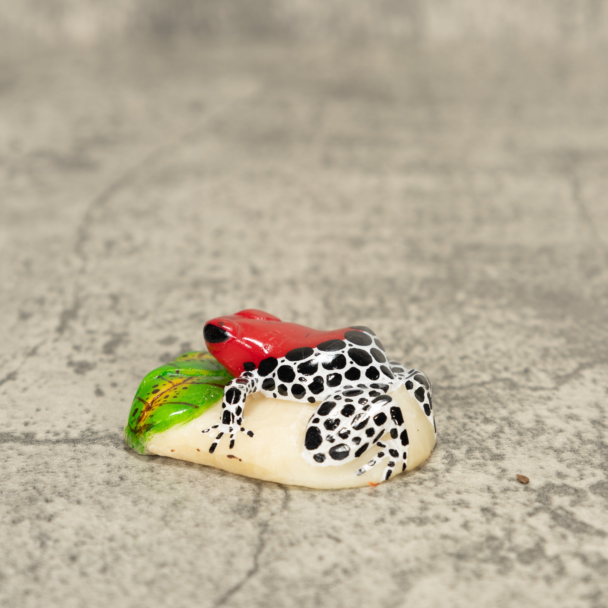 Red Black And White Poison Dart Frog Tagua Nut Carving