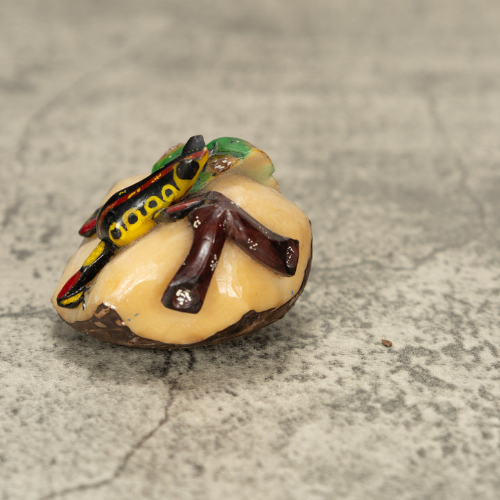 Poison Dart Frog With Leaf Tagua Nut Carving