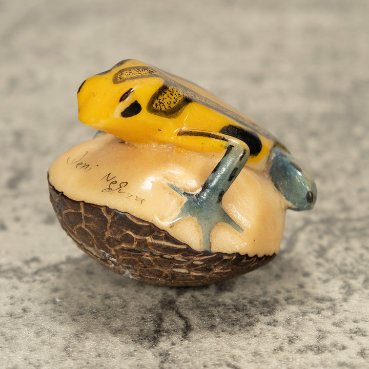 Poison Dart Frog Tagua Nut Carving