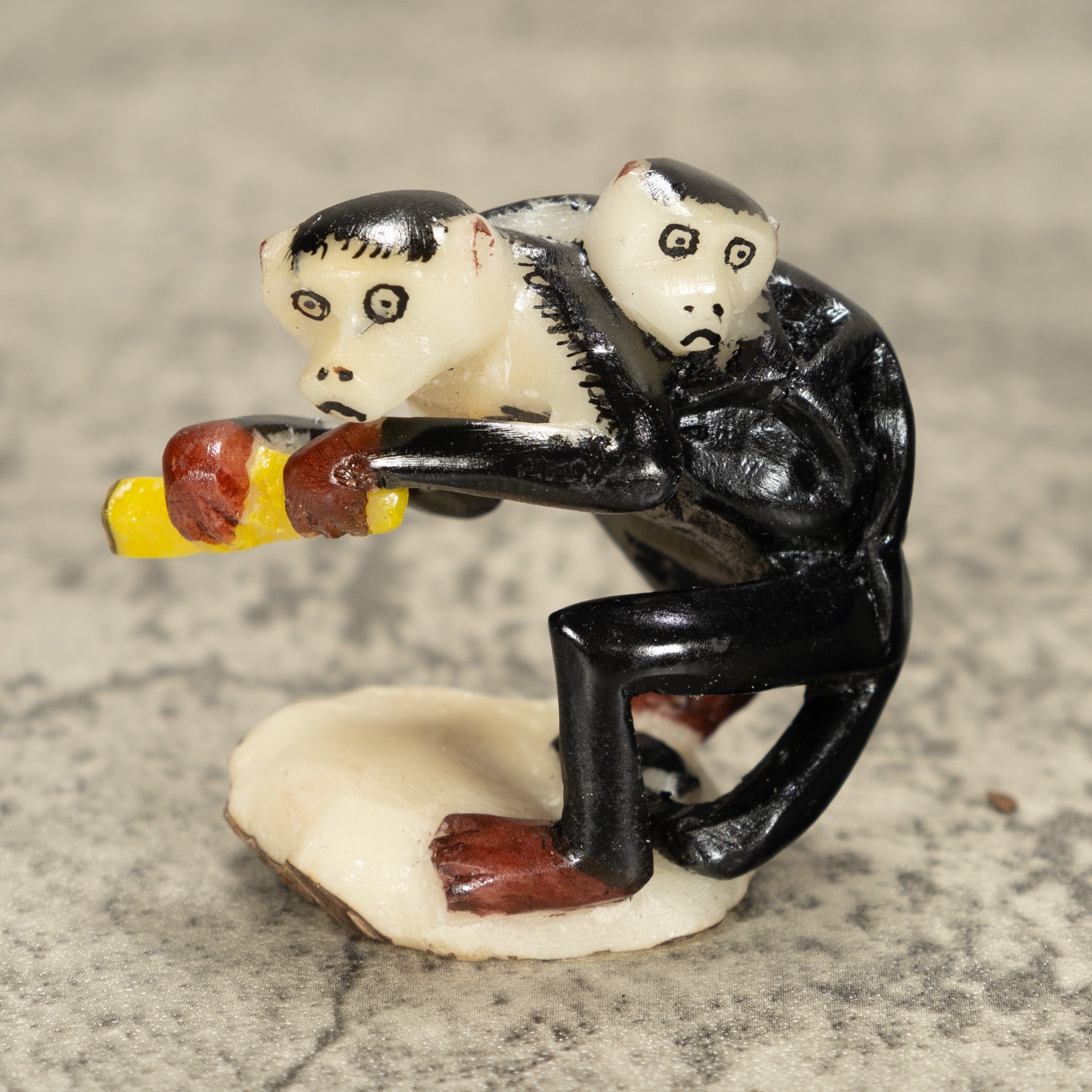 White Face Monkey With Youngster Tagua Nut Carving