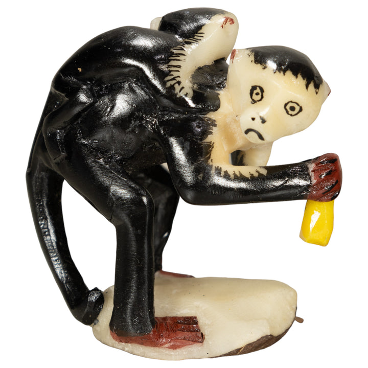 White Face Monkey With Youngster Tagua Nut Carving