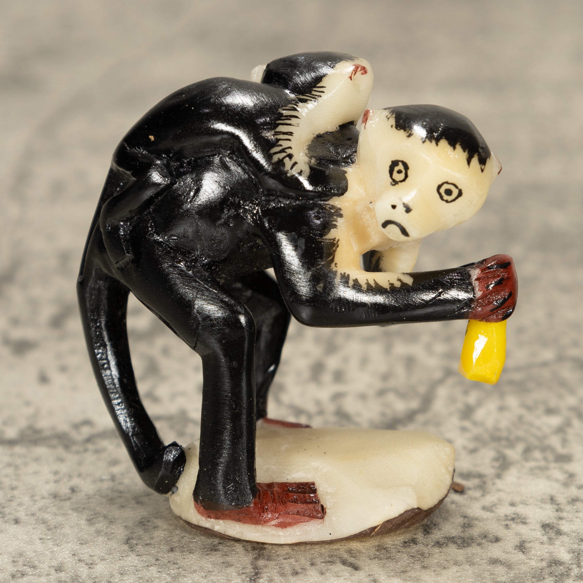 White Face Monkey With Youngster Tagua Nut Carving