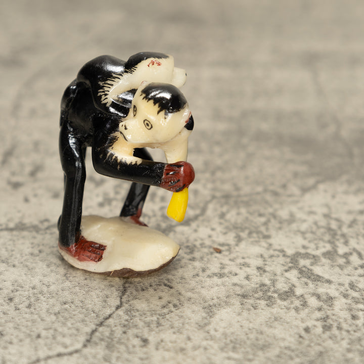 White Face Monkey With Youngster Tagua Nut Carving