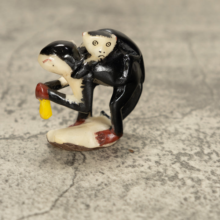 White Face Monkey With Youngster Tagua Nut Carving
