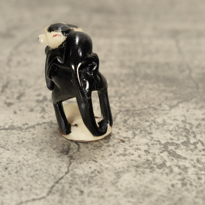 White Face Monkey With Youngster Tagua Nut Carving