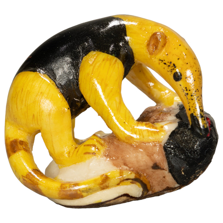 Anteater With Red Tongue Tagua Nut Carving