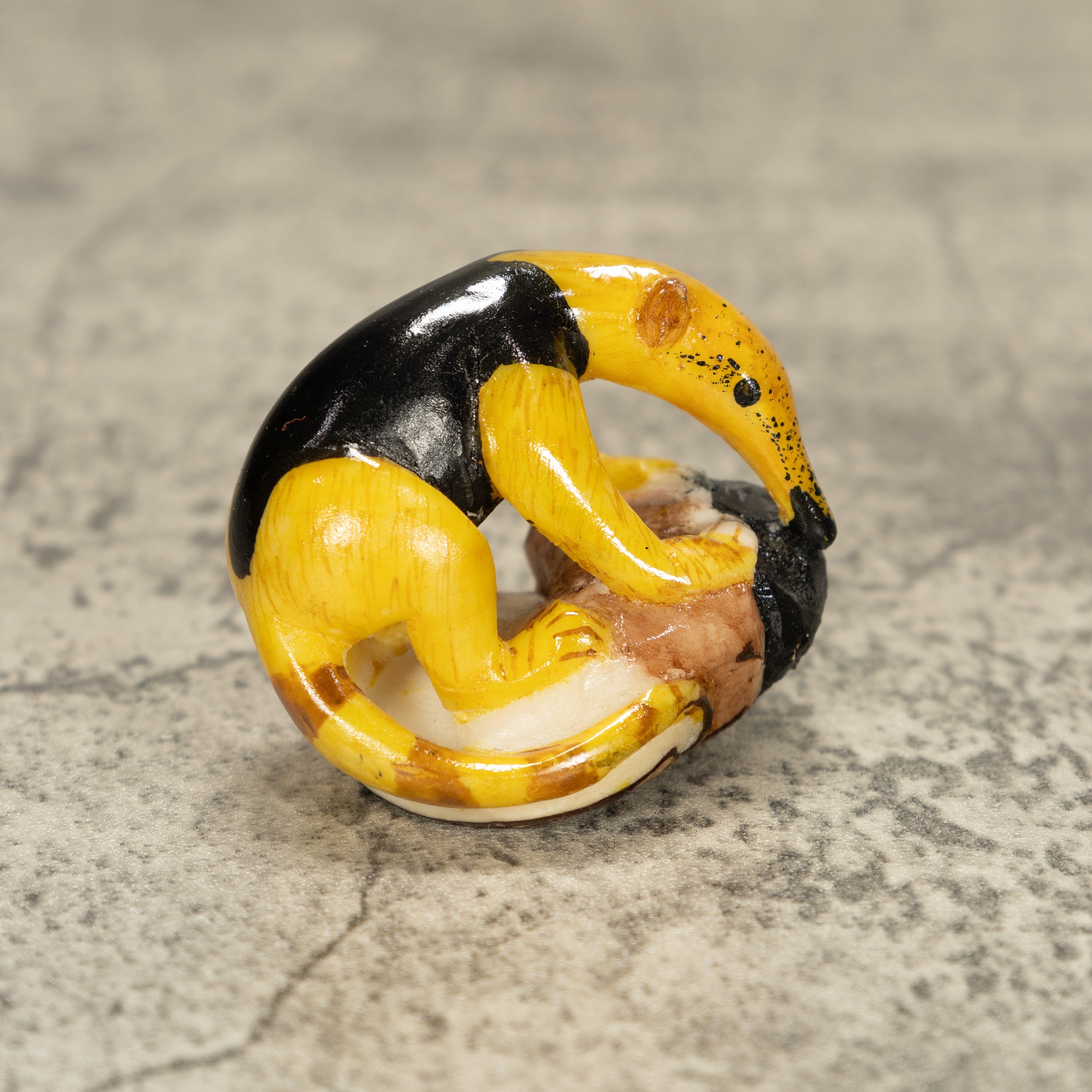 Anteater With Red Tongue Tagua Nut Carving