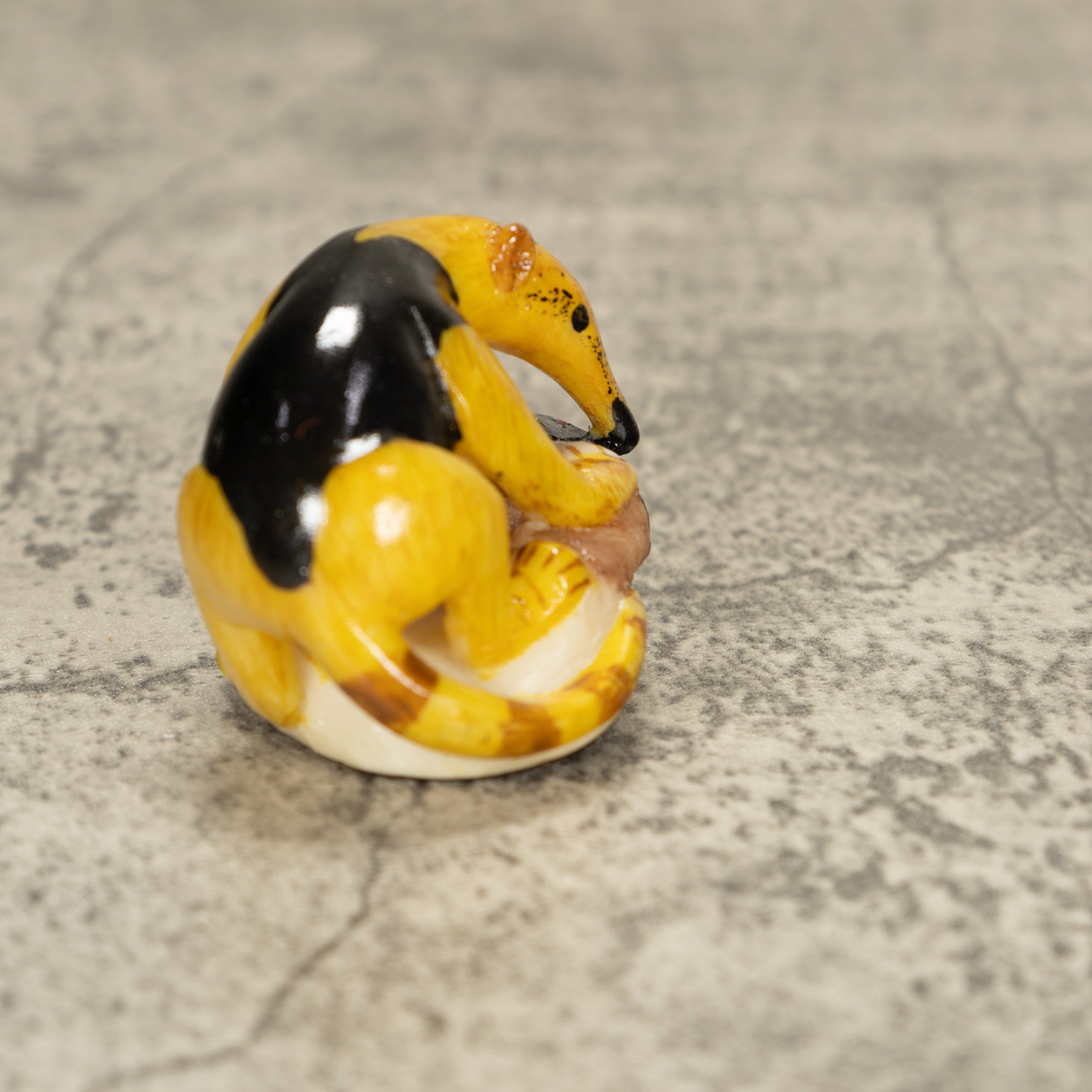 Anteater With Red Tongue Tagua Nut Carving