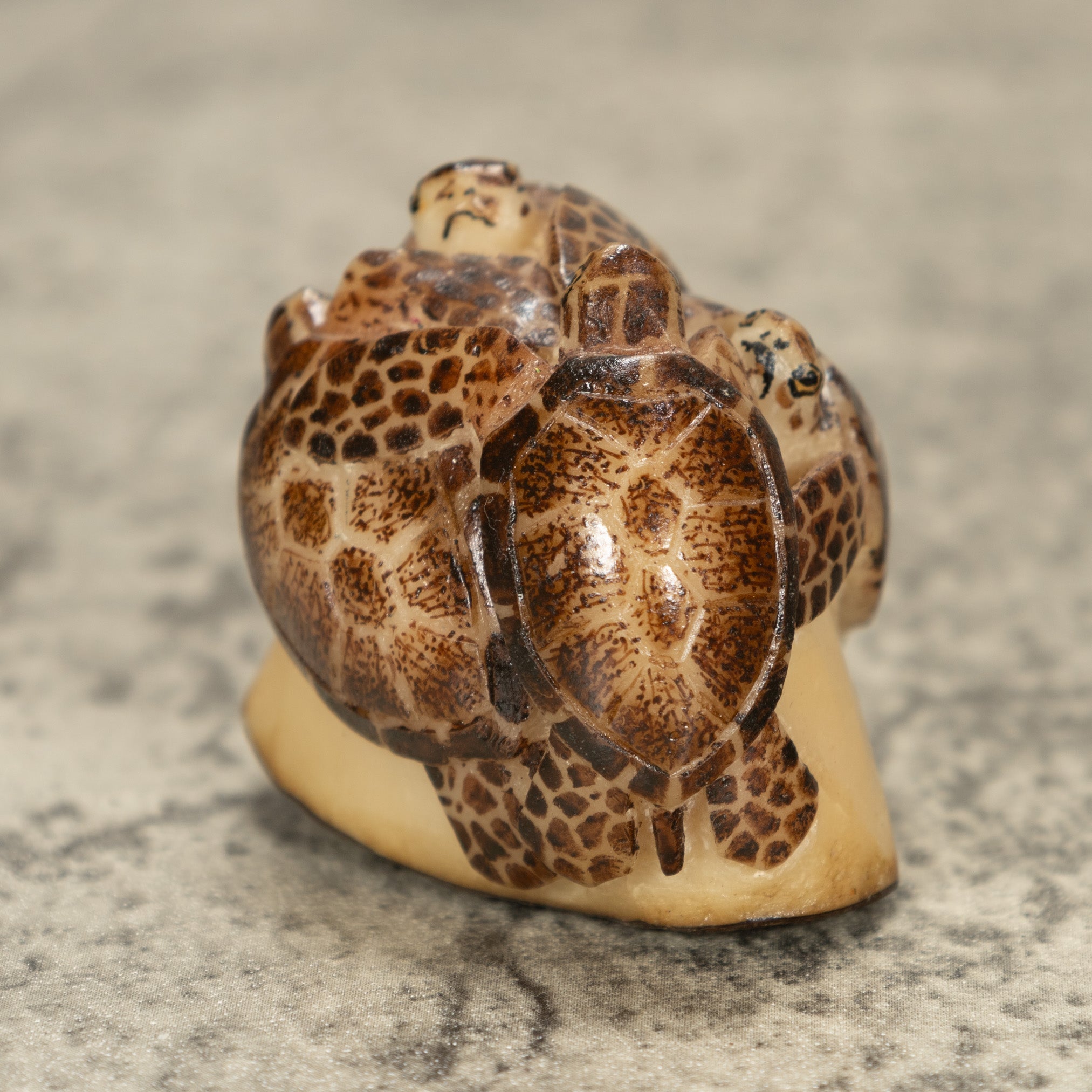 Four Sea Turtle Tagua Nut Carving