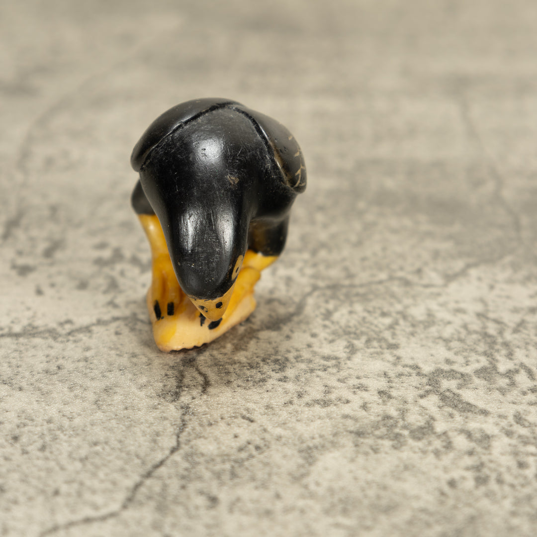Vintage Black Bird Tagua Nut Carving