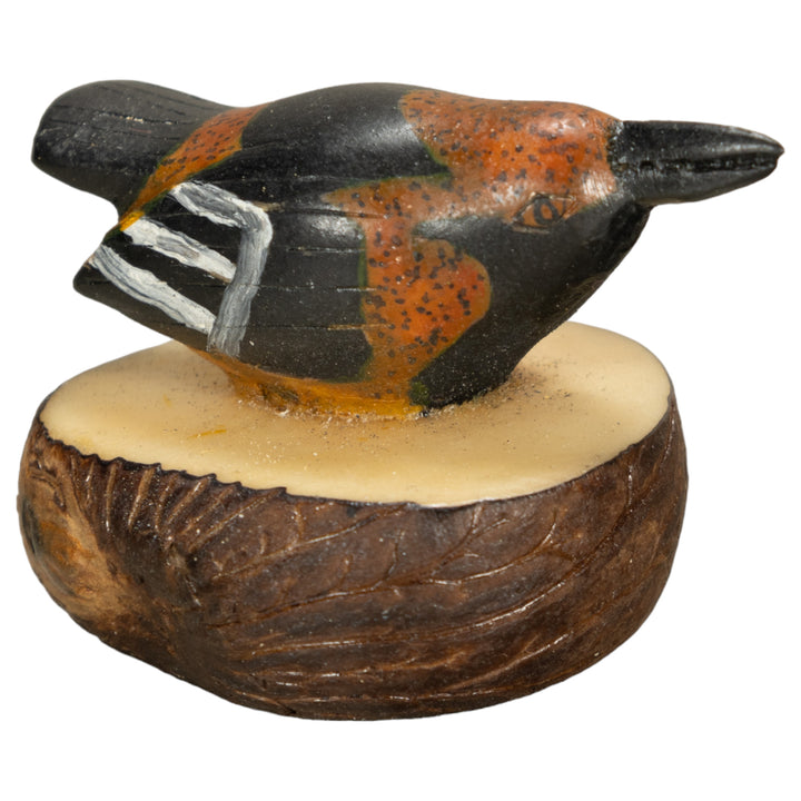 Vintage Seedeater Bird Tagua Nut Carving