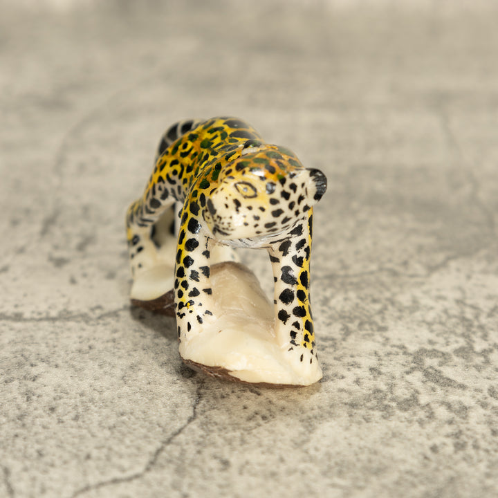 Large Jaguar Cat Tagua Nut Carving