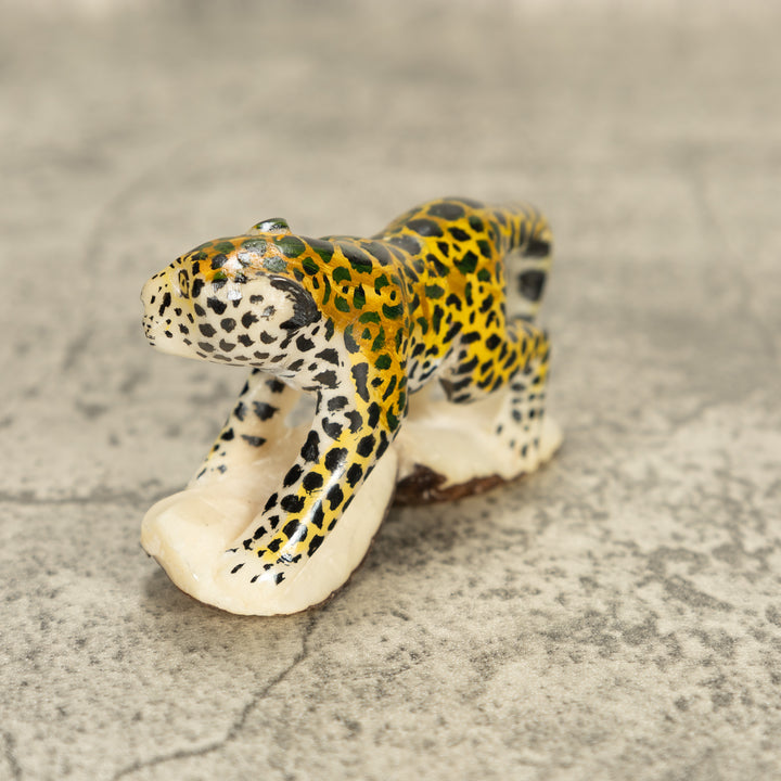 Large Jaguar Cat Tagua Nut Carving
