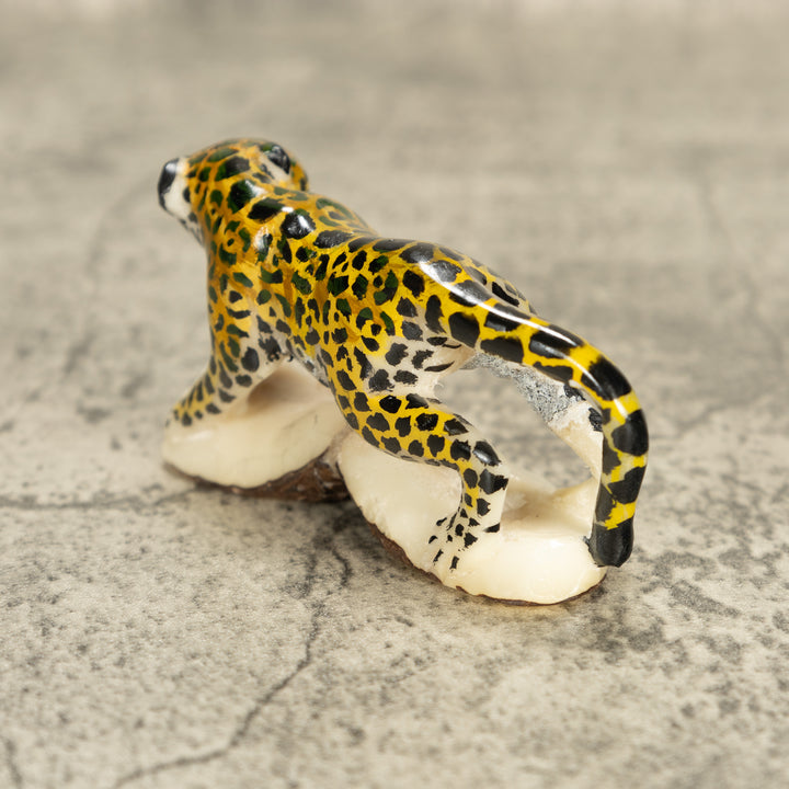 Large Jaguar Cat Tagua Nut Carving