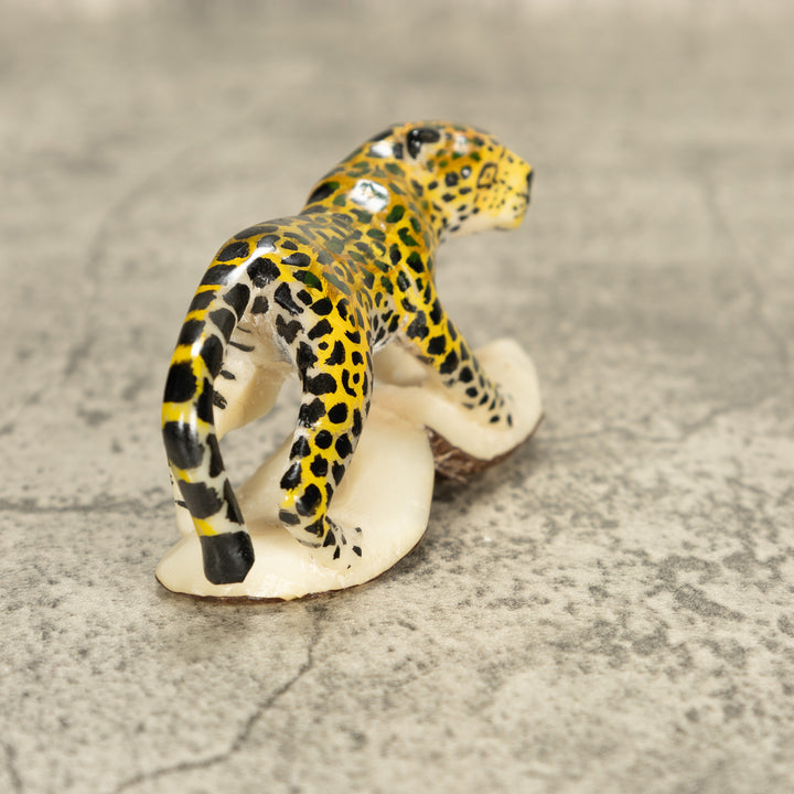 Large Jaguar Cat Tagua Nut Carving