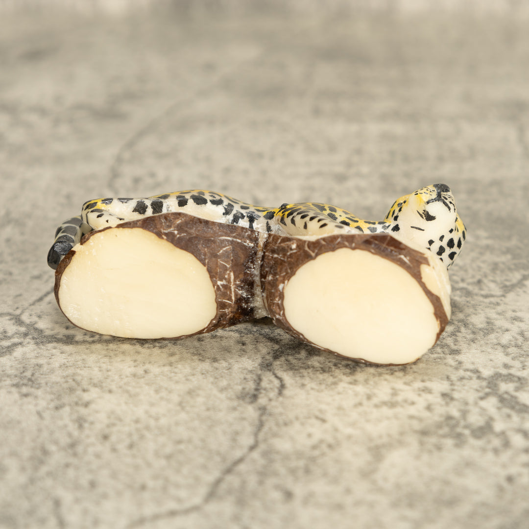 Large Jaguar Cat Tagua Nut Carving