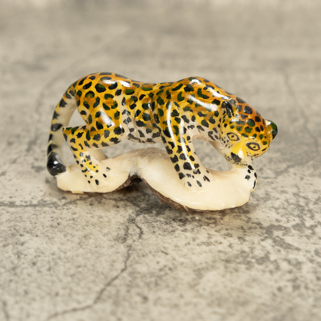 Large Jaguar Cat Tagua Nut Carving