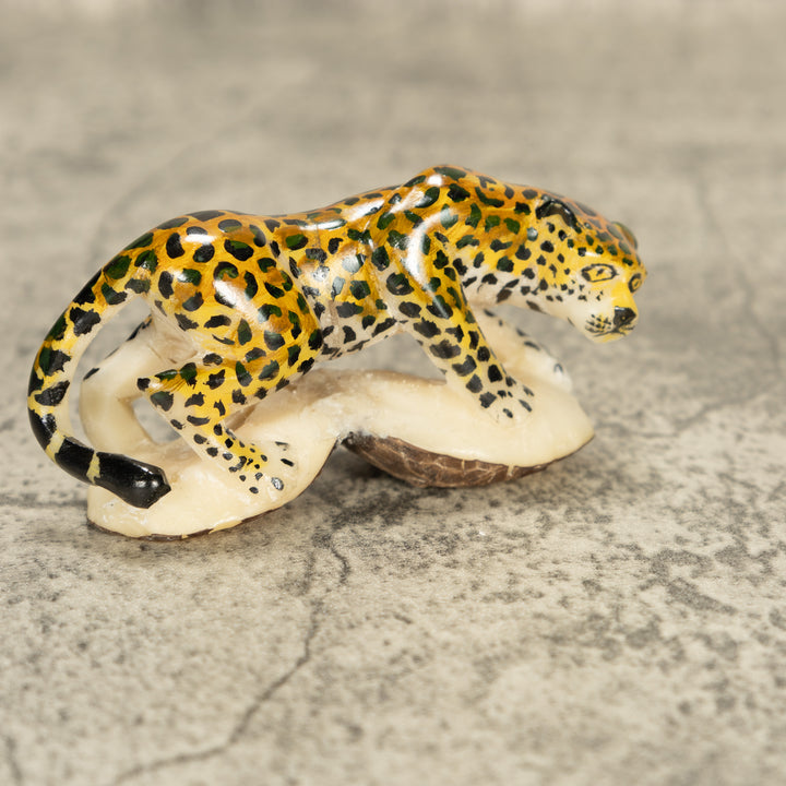 Large Jaguar Cat Tagua Nut Carving