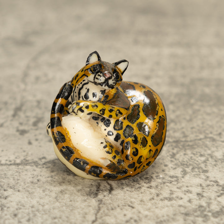 Jaguar Cat Tagua Nut Carving