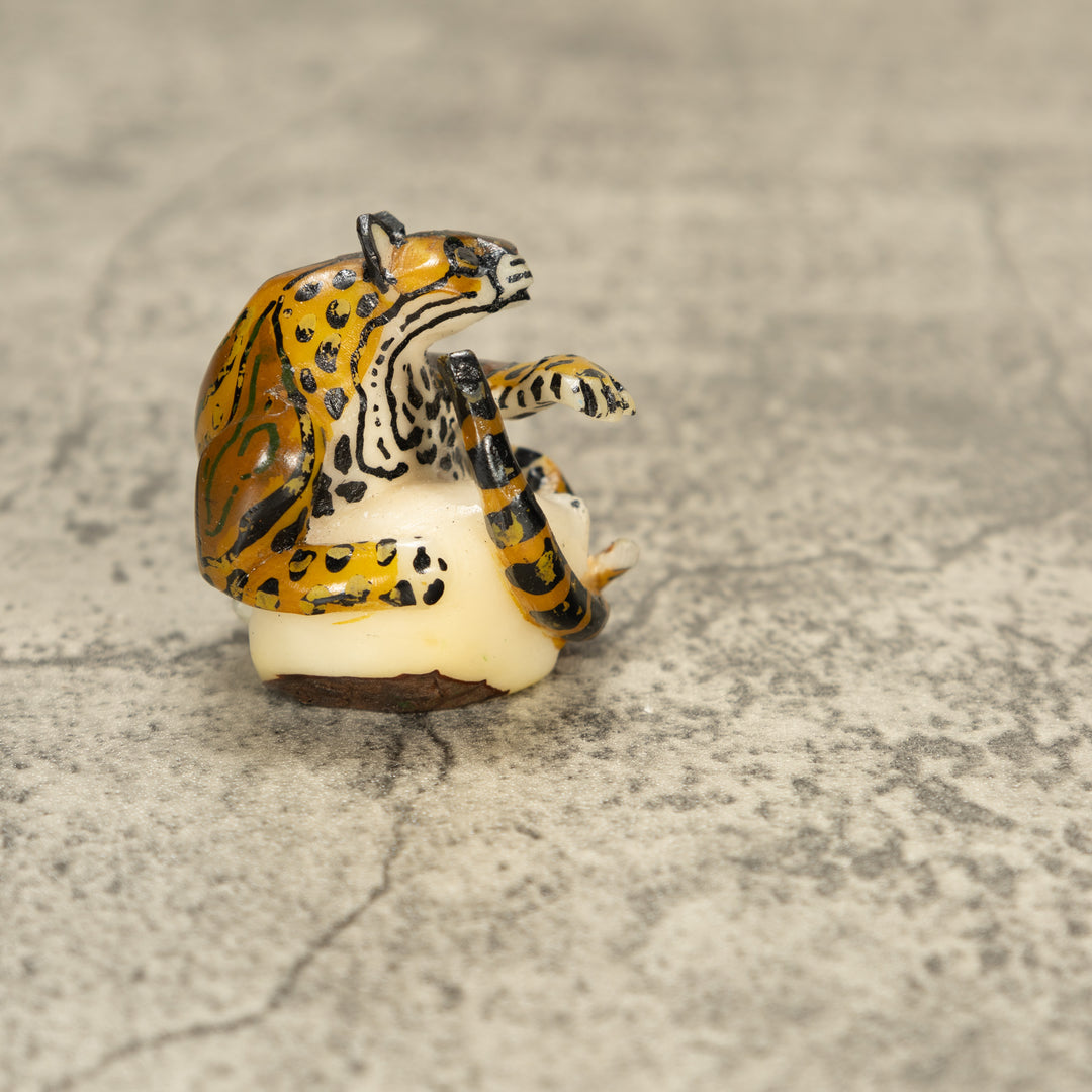 Jaguar Cat Tagua Nut Carving