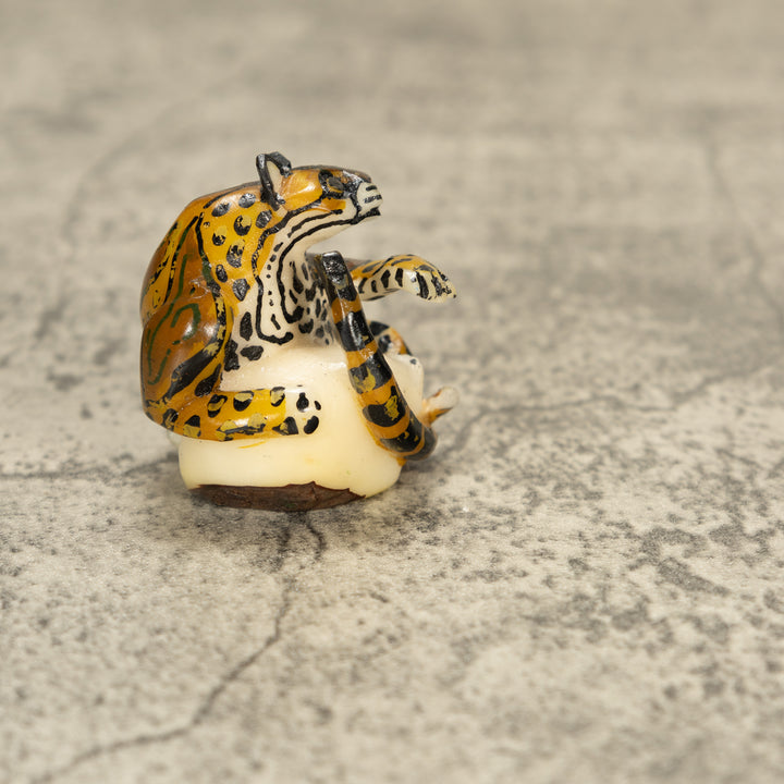 Jaguar Cat Tagua Nut Carving