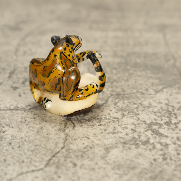 Jaguar Cat Tagua Nut Carving