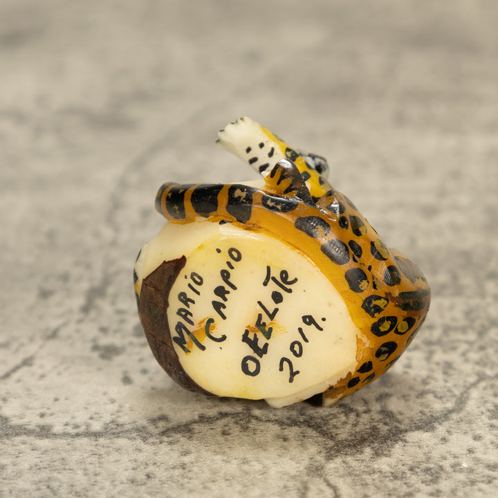 Jaguar Cat Tagua Nut Carving