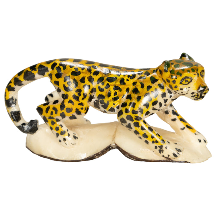 Large Jaguar Cat Tagua Nut Carving