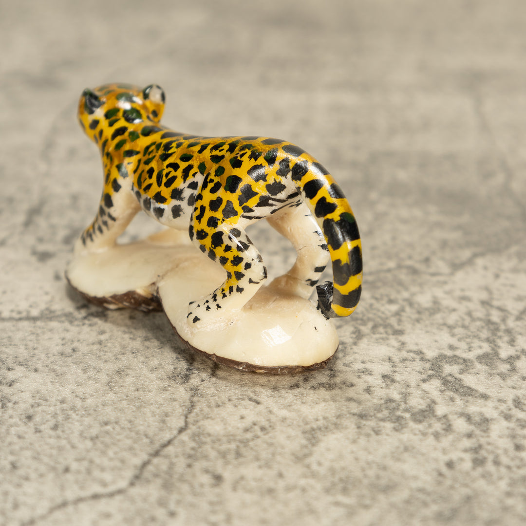 Large Jaguar Cat Tagua Nut Carving