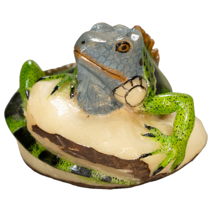 Green Iguana Lizard Tagua Nut Carving