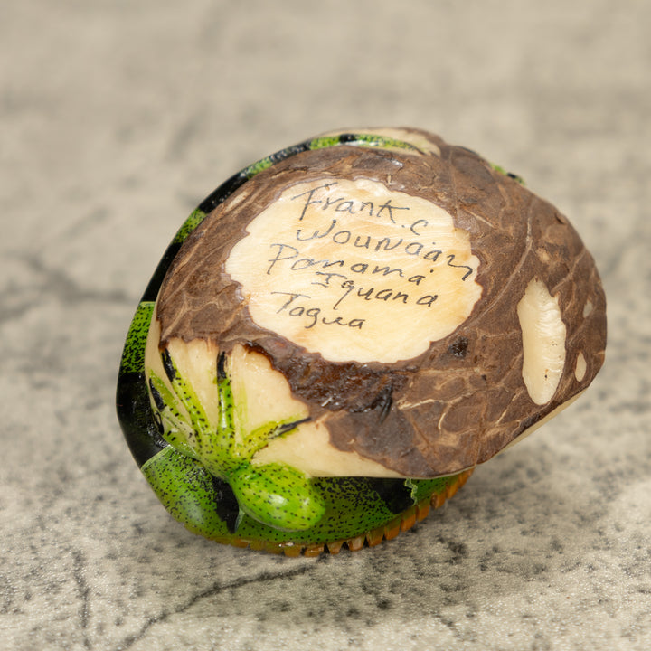 Green Iguana Lizard Tagua Nut Carving