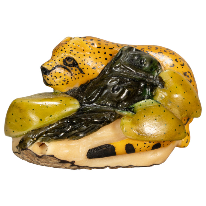 Ocelot Cat Tagua Nut Carving