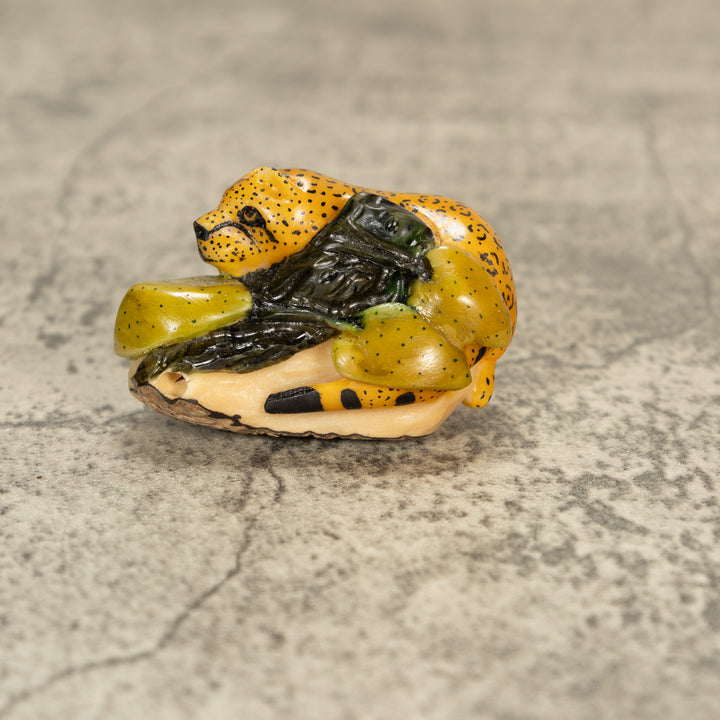 Ocelot Cat Tagua Nut Carving