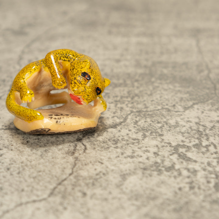 Vintage Puma Cat Tagua Nut Carving