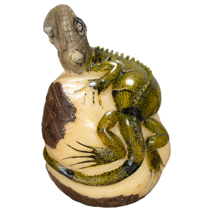 Iguana Lizard Tagua Nut Carving