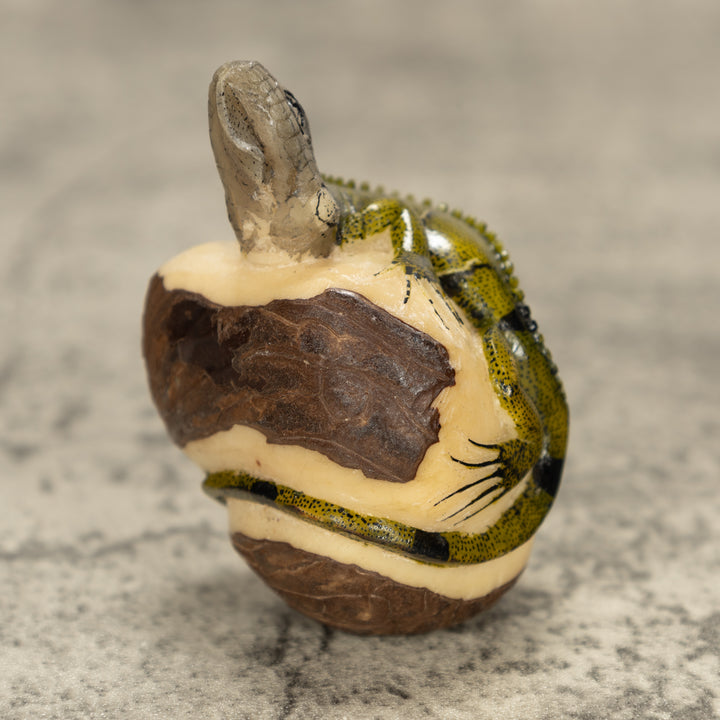 Iguana Lizard Tagua Nut Carving
