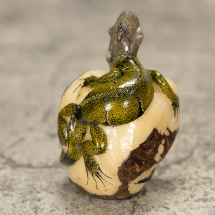 Iguana Lizard Tagua Nut Carving