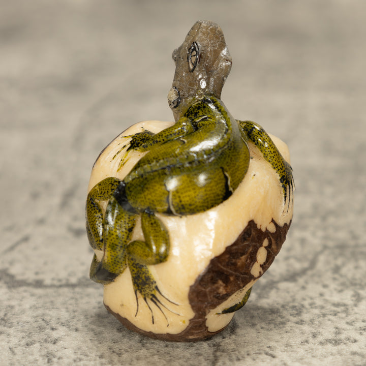 Iguana Lizard Tagua Nut Carving