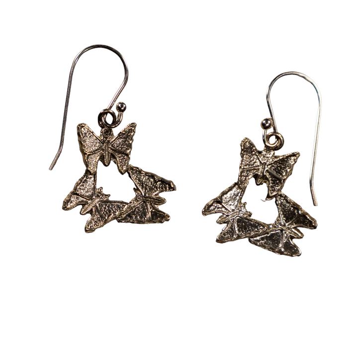 Sterling Silver Triple Butterfly Earrings