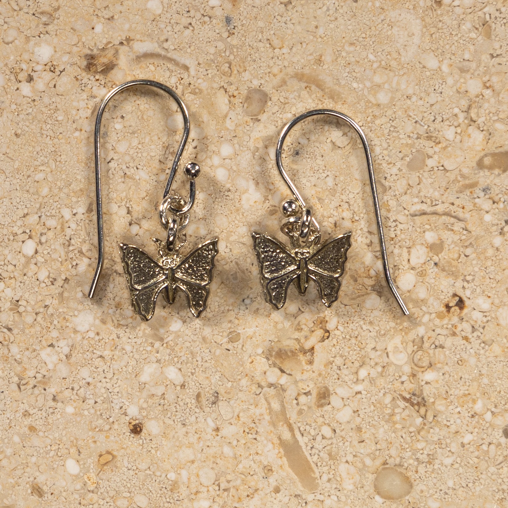 Sterling Silver Butterfly Charm Earrings