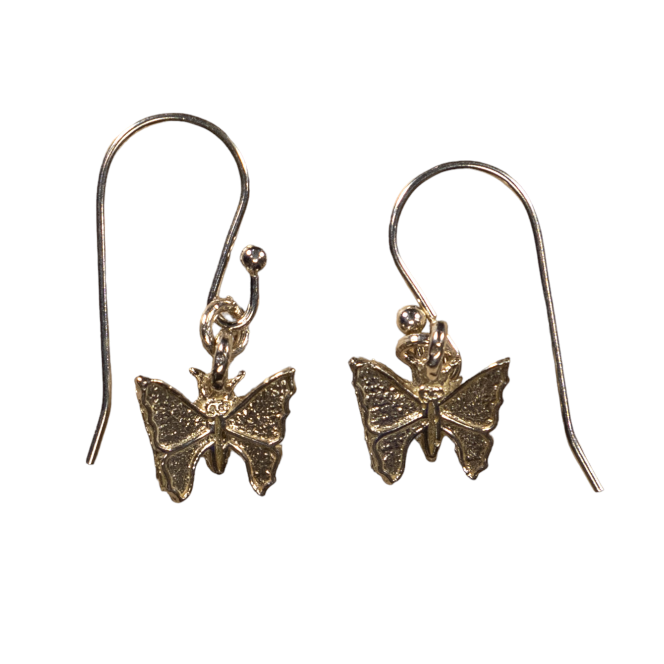Sterling Silver Butterfly Charm Earrings