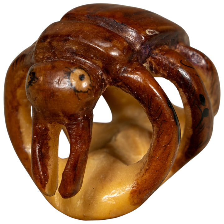 Vintage Brown Ant Insect Tagua Carving