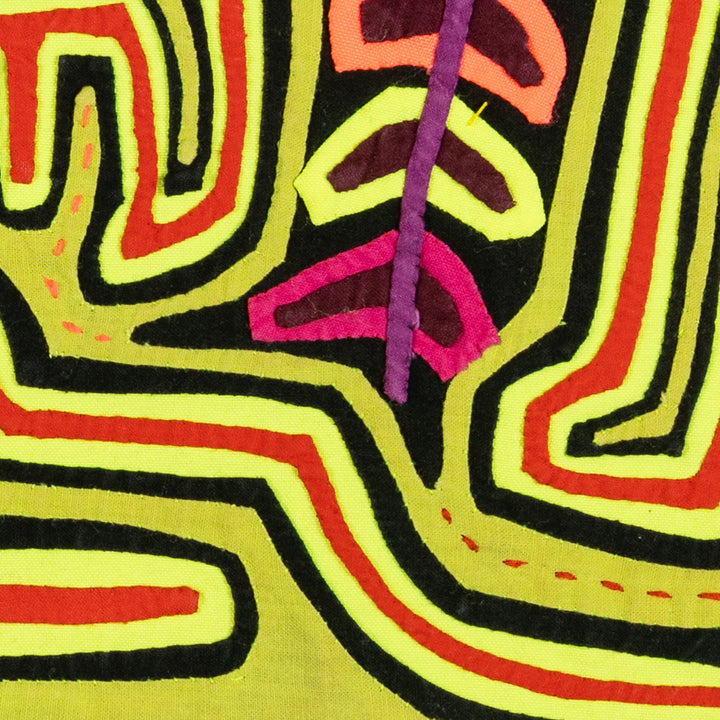 Red And Chartreuse Jungle Critters Climbing To The Sky Mola