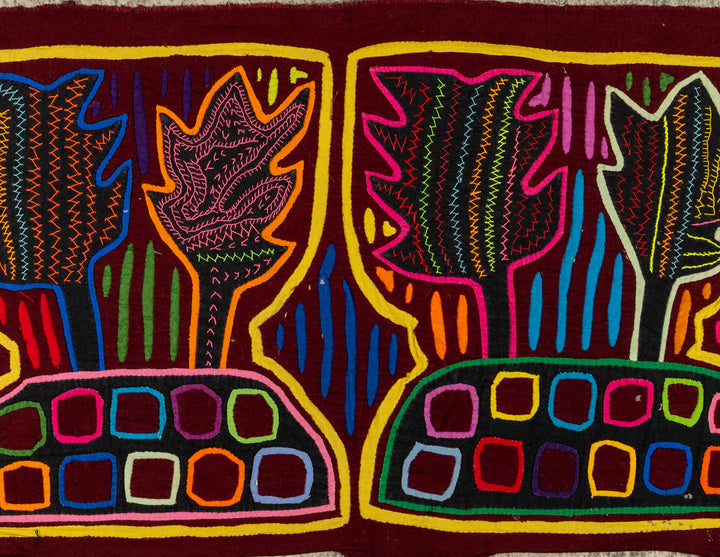 Burgundy And Yellow Flower Pot Mola