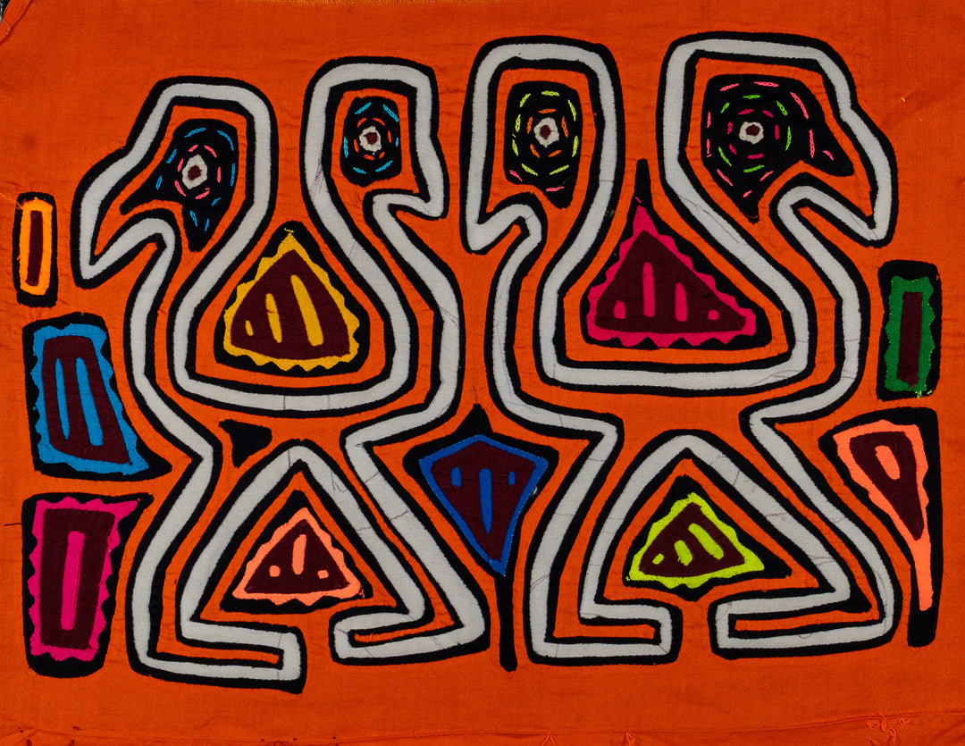 Orange And White Dancing Bird Optical Illusion Mola