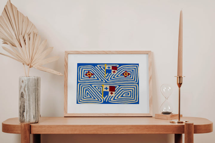 Vintage Red White And Blue Patriotic Panamanian Flag Mola