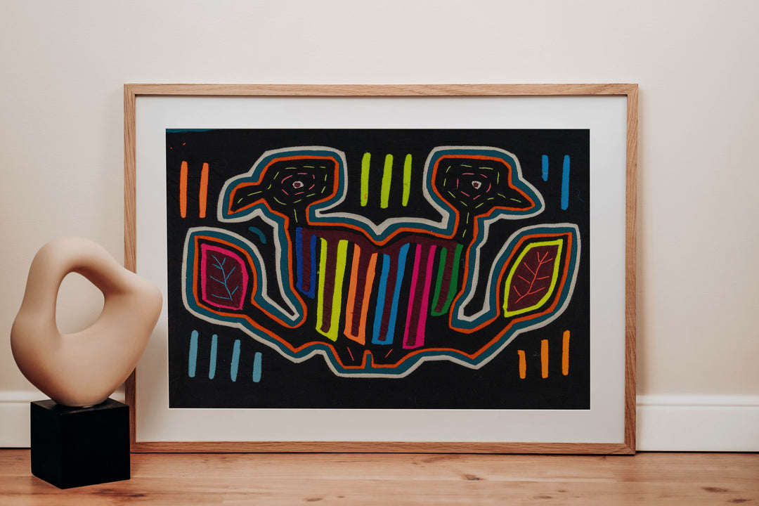 Rainbow colors Two Head Bird Mola