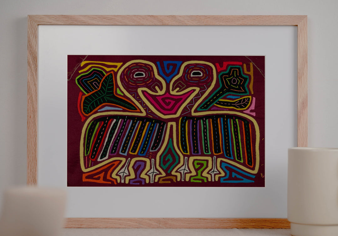 Burgundy And Yellow Optical Illusion Mola
